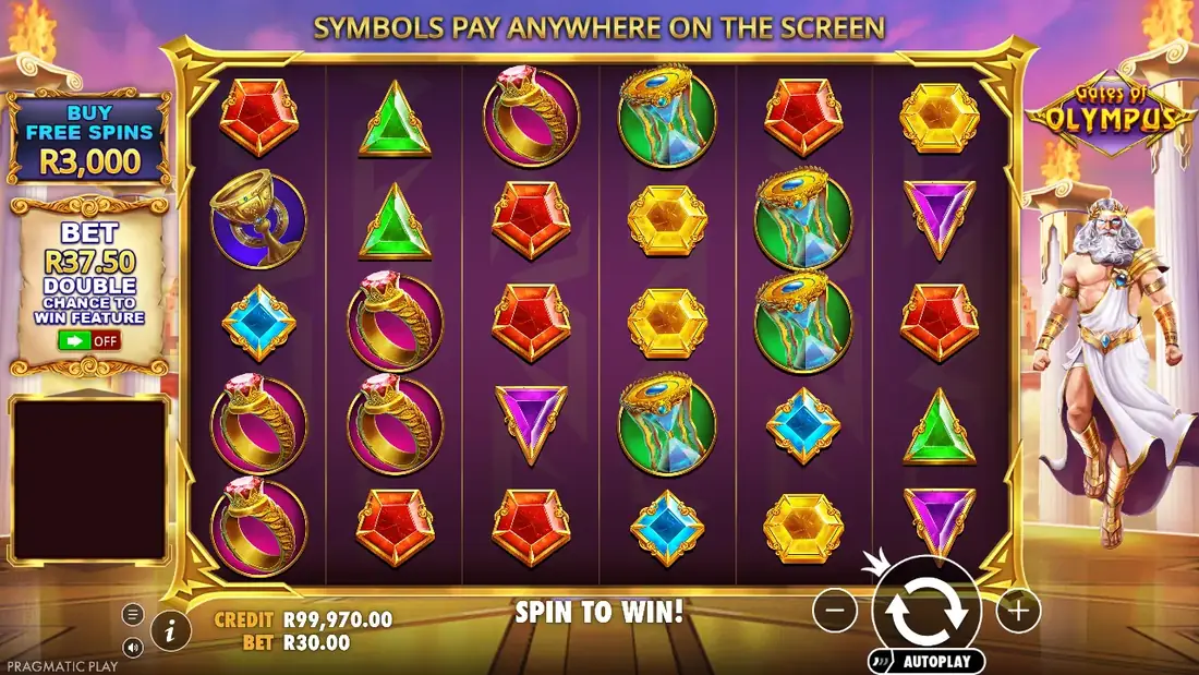 A spin of Gates of Olympus in the demo